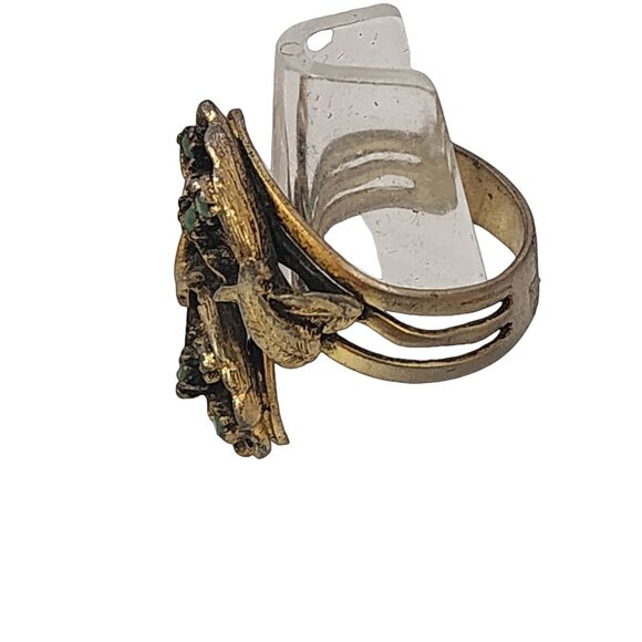 Vintage Signed Nickel Silver Bypass Ring (A4477) - Picture 2 of 5